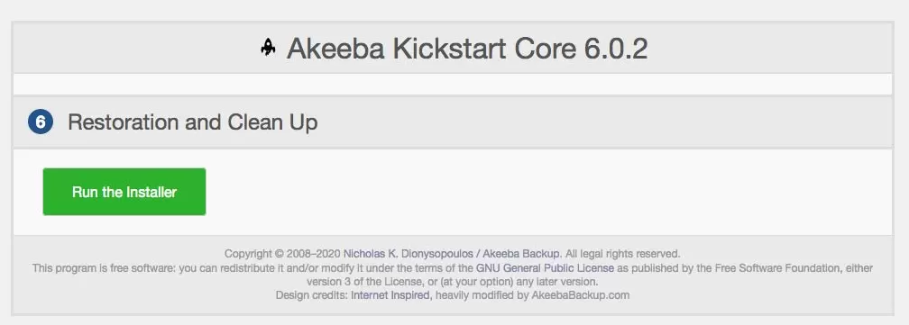 quickstart akeeba installation